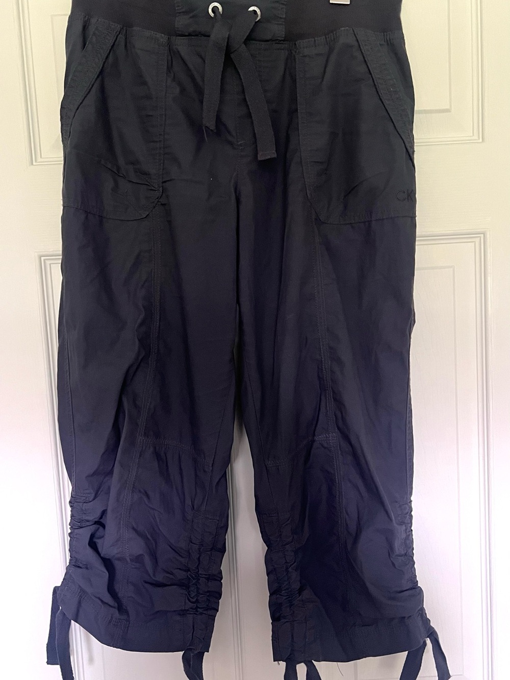 Calvin Klein Performance Blue Grey  Cropped Drawstring Capris- S